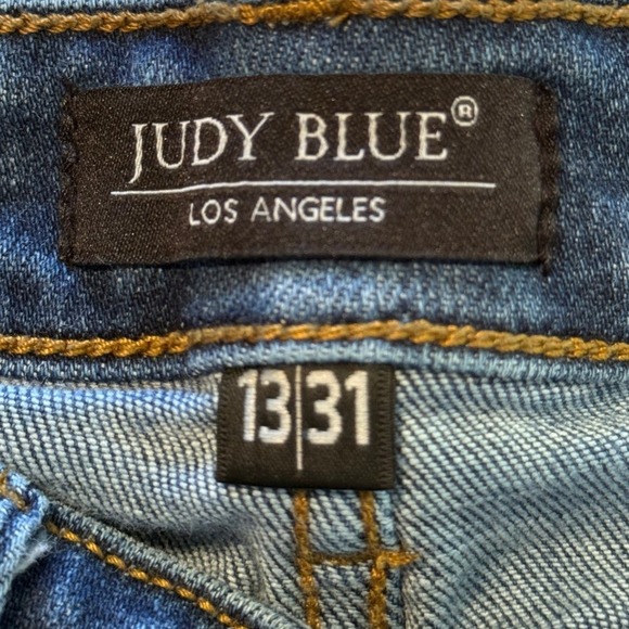 Judy Blue Jeans Women 13 Bootcut Dark Wash Frayed Hem Style High Rise JB82550DK - Picture 6 of 10